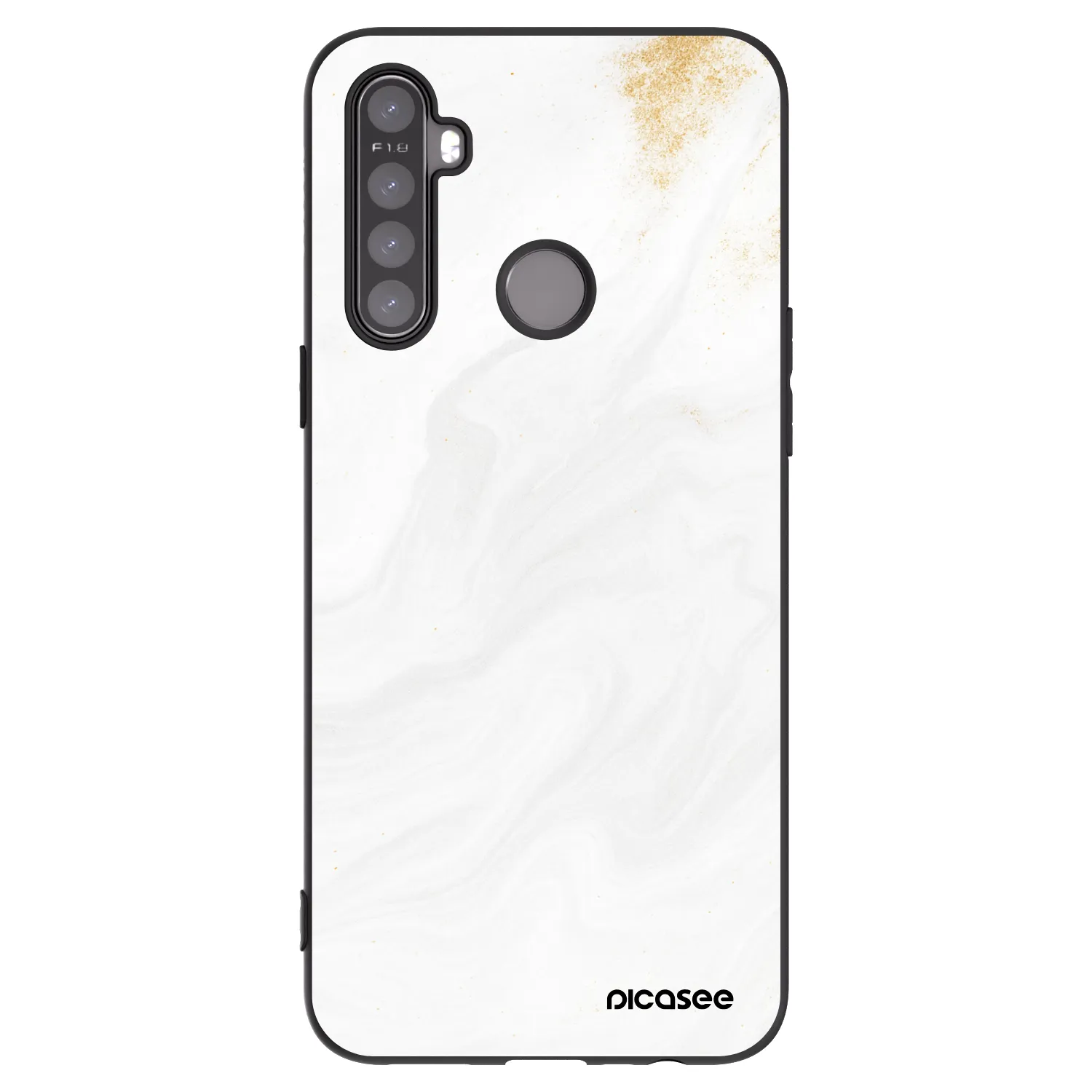 Picasee Μαύρη θήκη σιλικόνης για Realme 5 - White