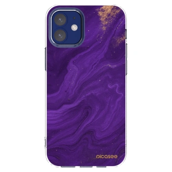 Picasee διαφανής θήκη σιλικόνης Apple iPhone 12 mini - Purple