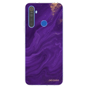Picasee διαφανής θήκη σιλικόνης Realme 5 - Purple