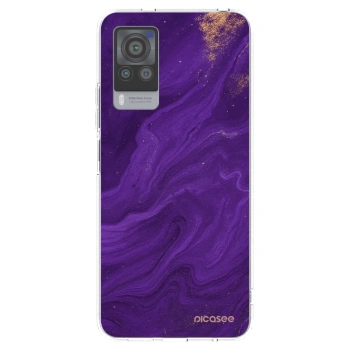 Picasee διαφανής θήκη σιλικόνης Vivo X60 Pro 5G - Purple