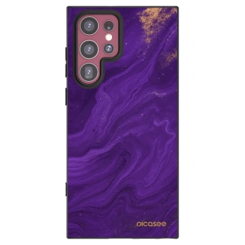 Picasee Μαύρη θήκη σιλικόνης για Samsung Galaxy S22 Ultra 5G - Purple