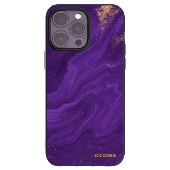 Picasee Μαύρη θήκη σιλικόνης για Apple iPhone 14 Pro Max - Purple