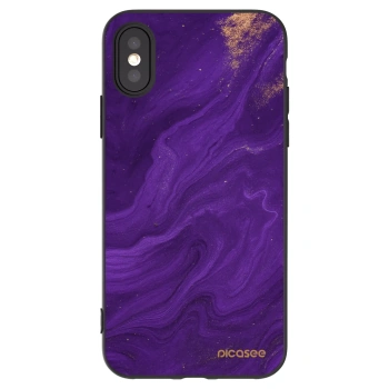Picasee Μαύρη θήκη σιλικόνης για Apple iPhone X/XS - Purple