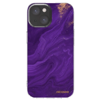 Picasee διαφανής θήκη σιλικόνης Apple iPhone 15 - Purple