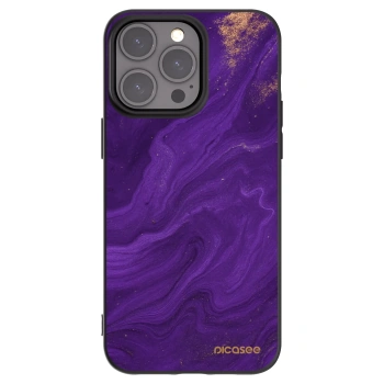 Picasee Μαύρη θήκη σιλικόνης για Apple iPhone 15 Pro Max - Purple