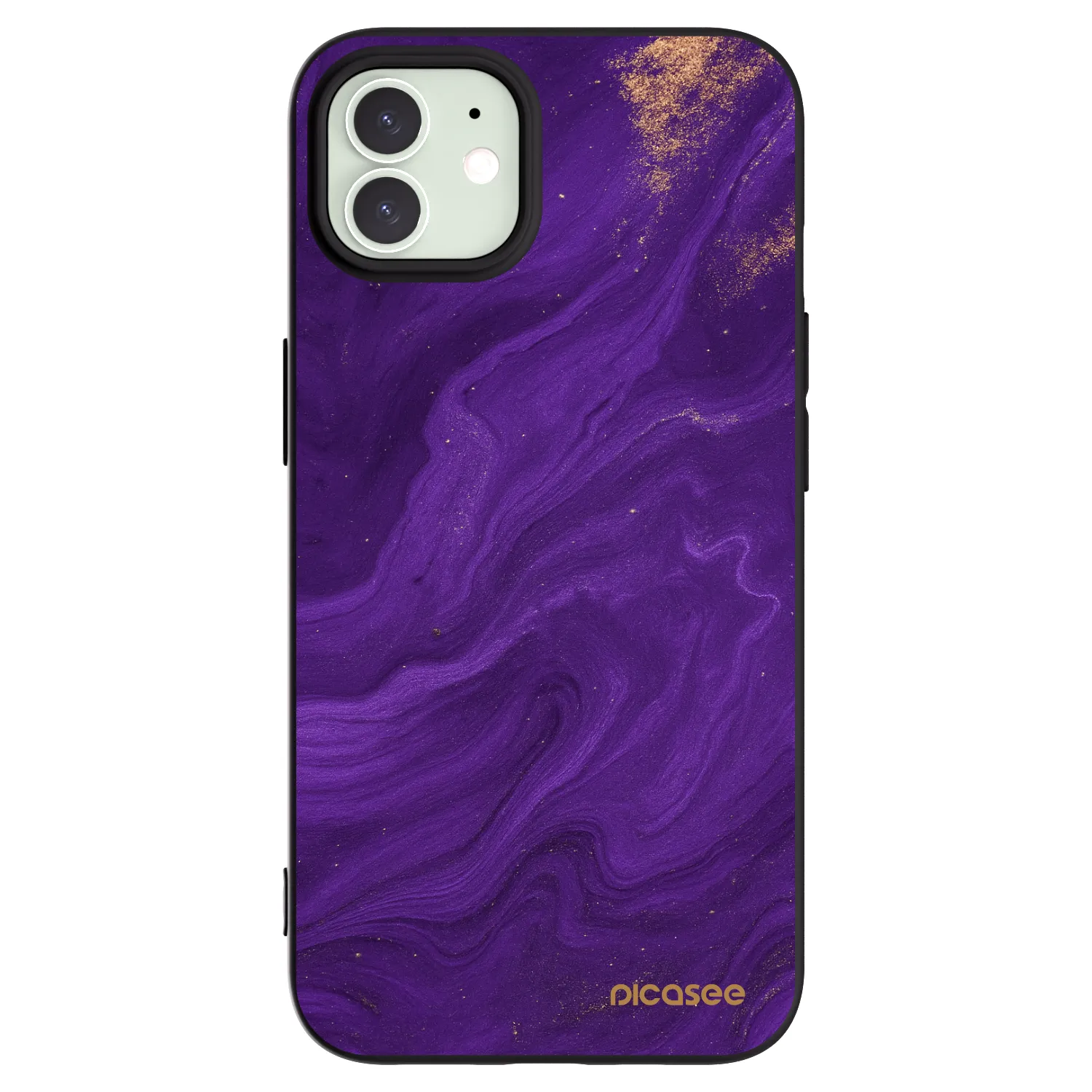 Picasee Μαύρη θήκη σιλικόνης για Apple iPhone 12 - Purple