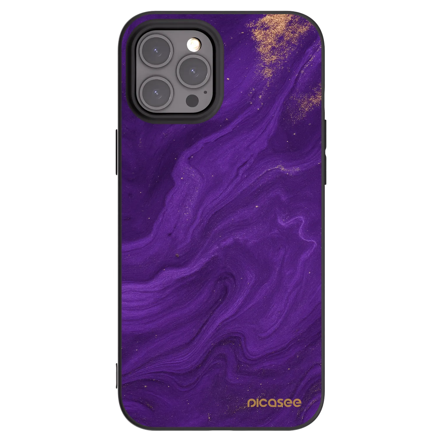 Picasee Μαύρη θήκη σιλικόνης για Apple iPhone 12 Pro Max - Purple