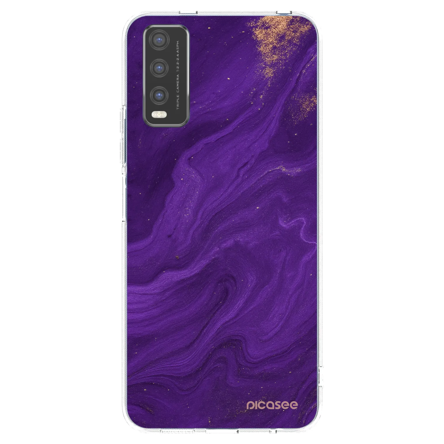 Picasee διαφανής θήκη σιλικόνης Vivo Y20s - Purple