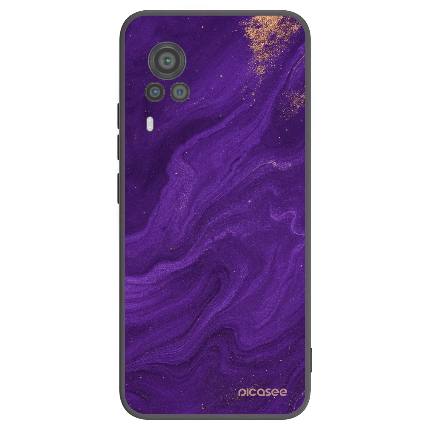 Picasee Μαύρη θήκη σιλικόνης για Vivo X60 Pro 5G - Purple