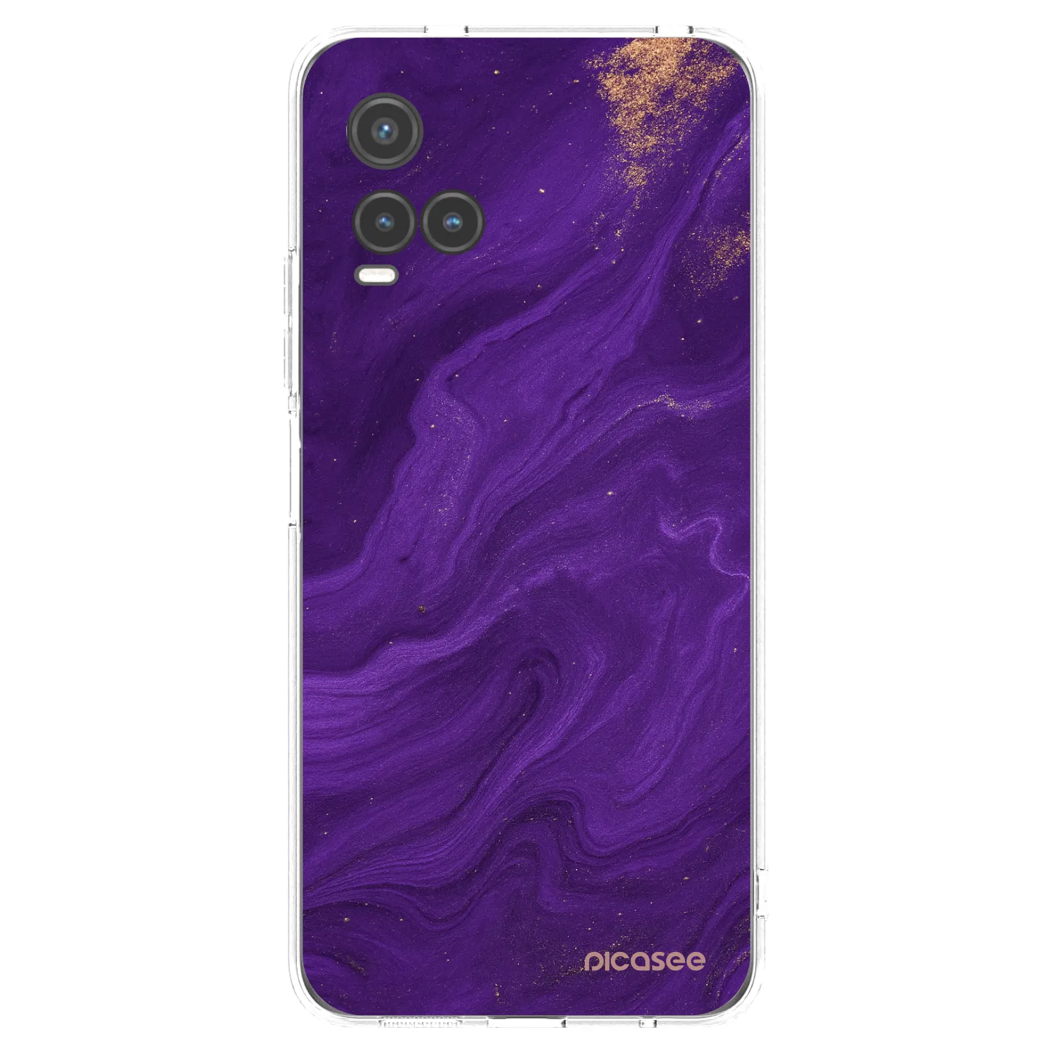 Picasee διαφανής θήκη σιλικόνης Vivo Y33s - Purple