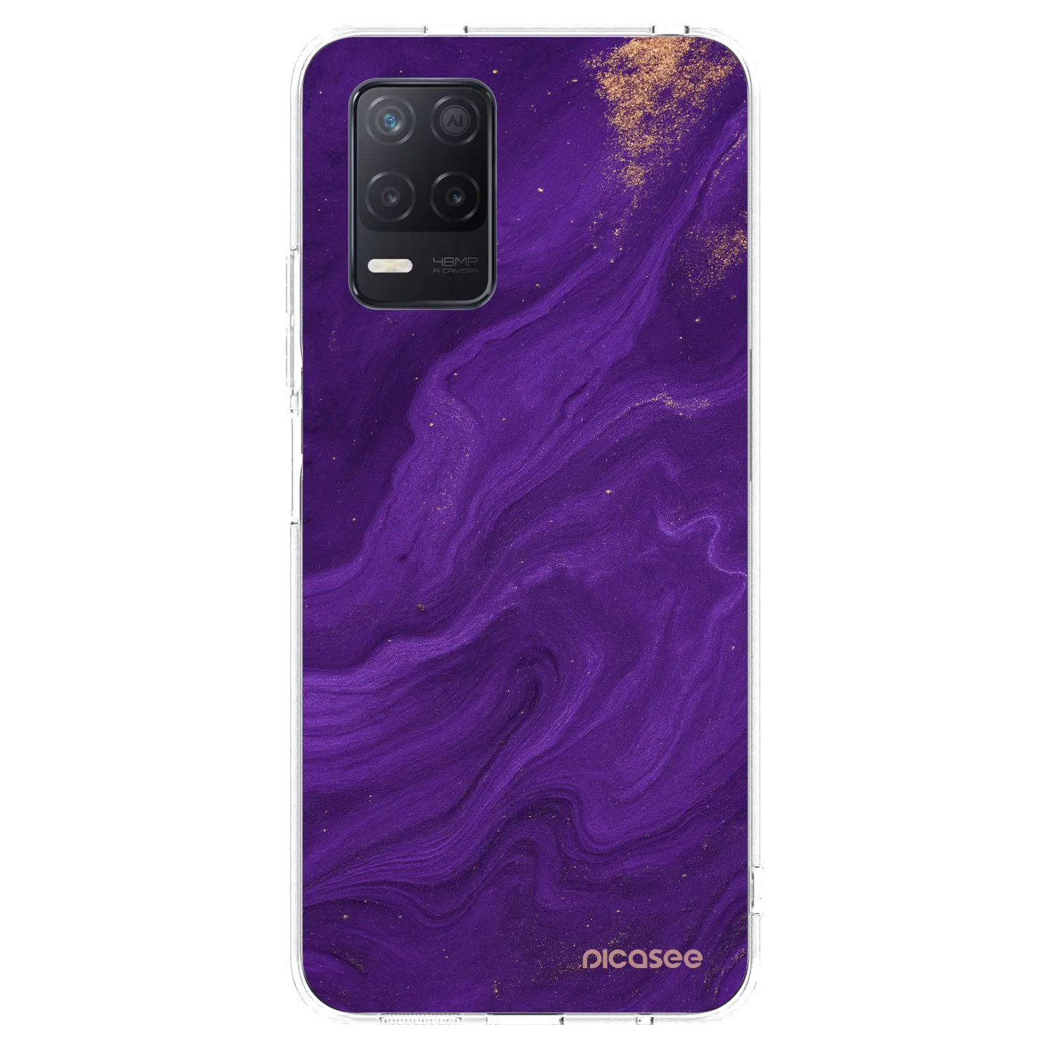 Picasee διαφανής θήκη σιλικόνης Realme 8 5G - Purple