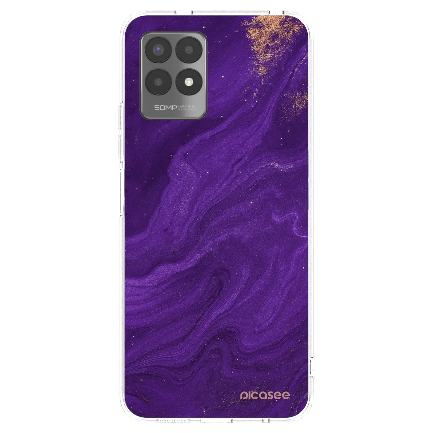 Picasee διαφανής θήκη σιλικόνης Realme 8i - Purple