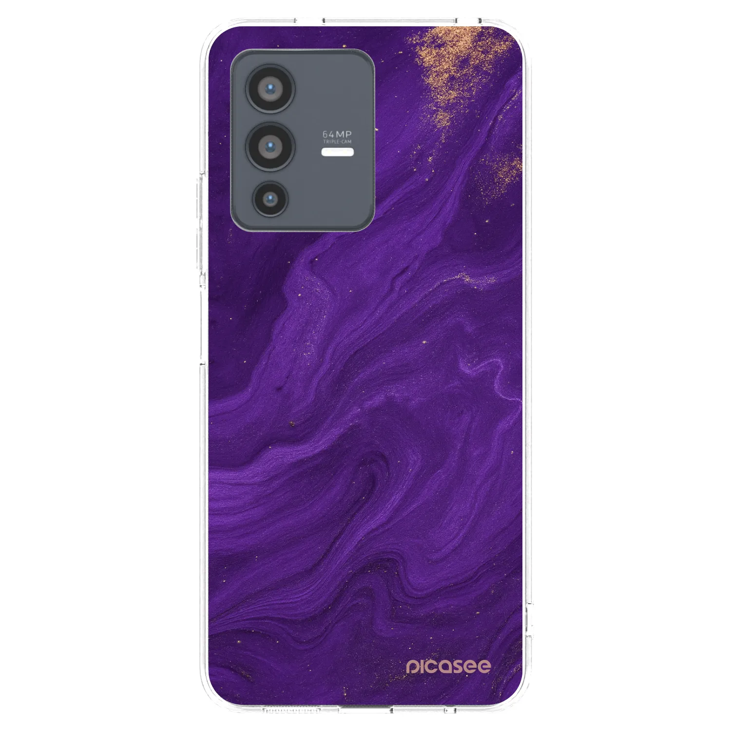 Picasee διαφανής θήκη σιλικόνης Vivo V23 5G - Purple