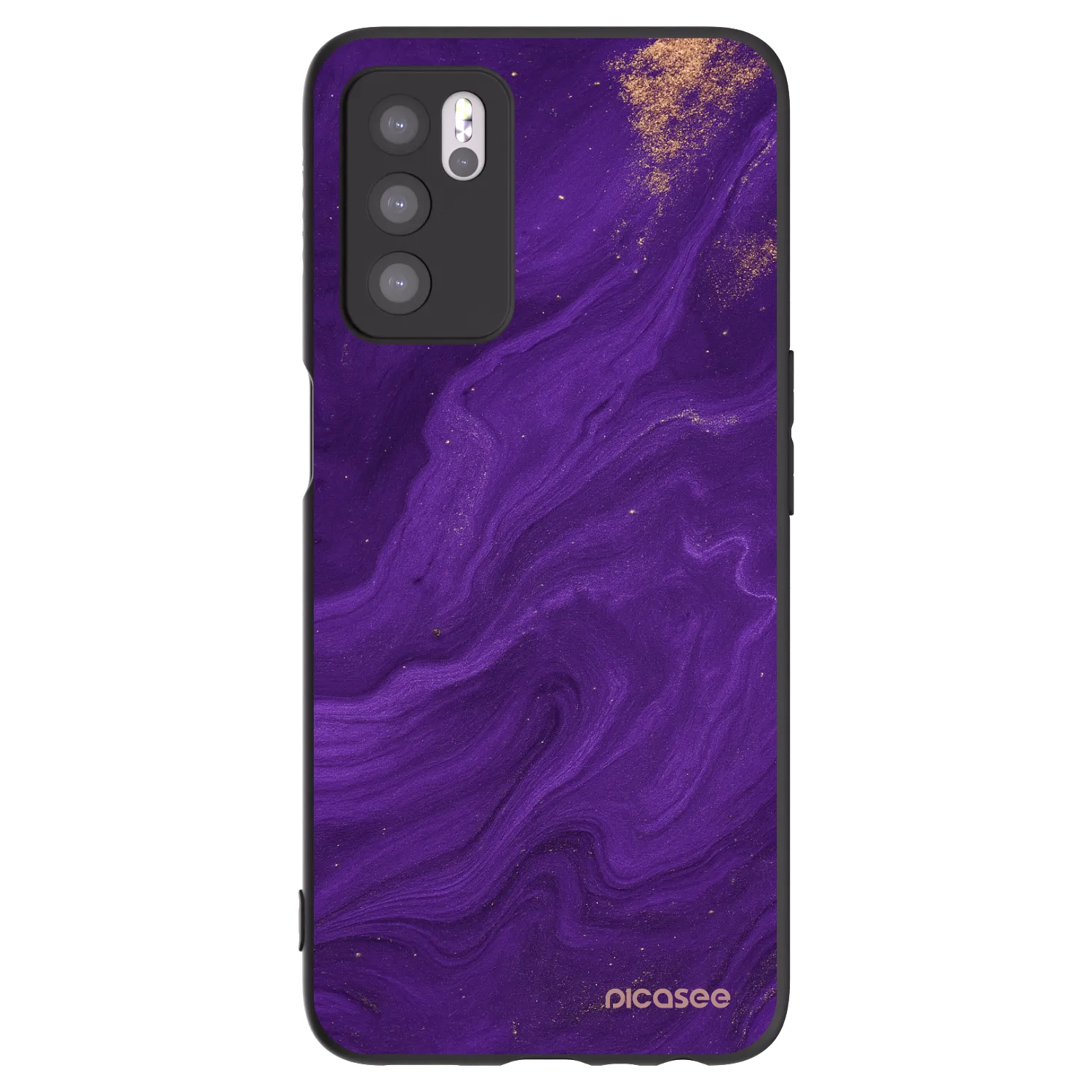 Picasee Μαύρη θήκη σιλικόνης για OPPO A16s - Purple