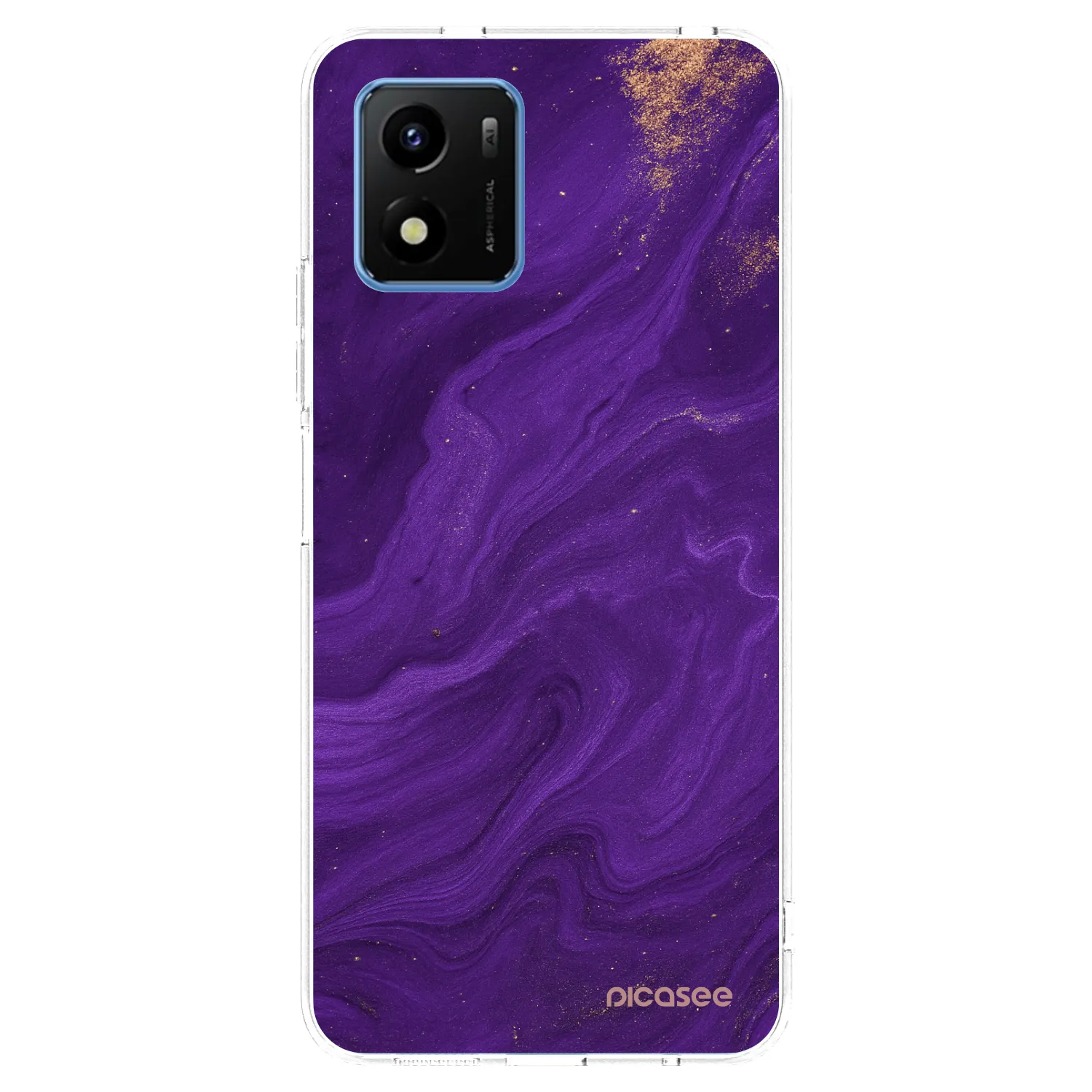 Picasee διαφανής θήκη σιλικόνης Vivo Y01 - Purple