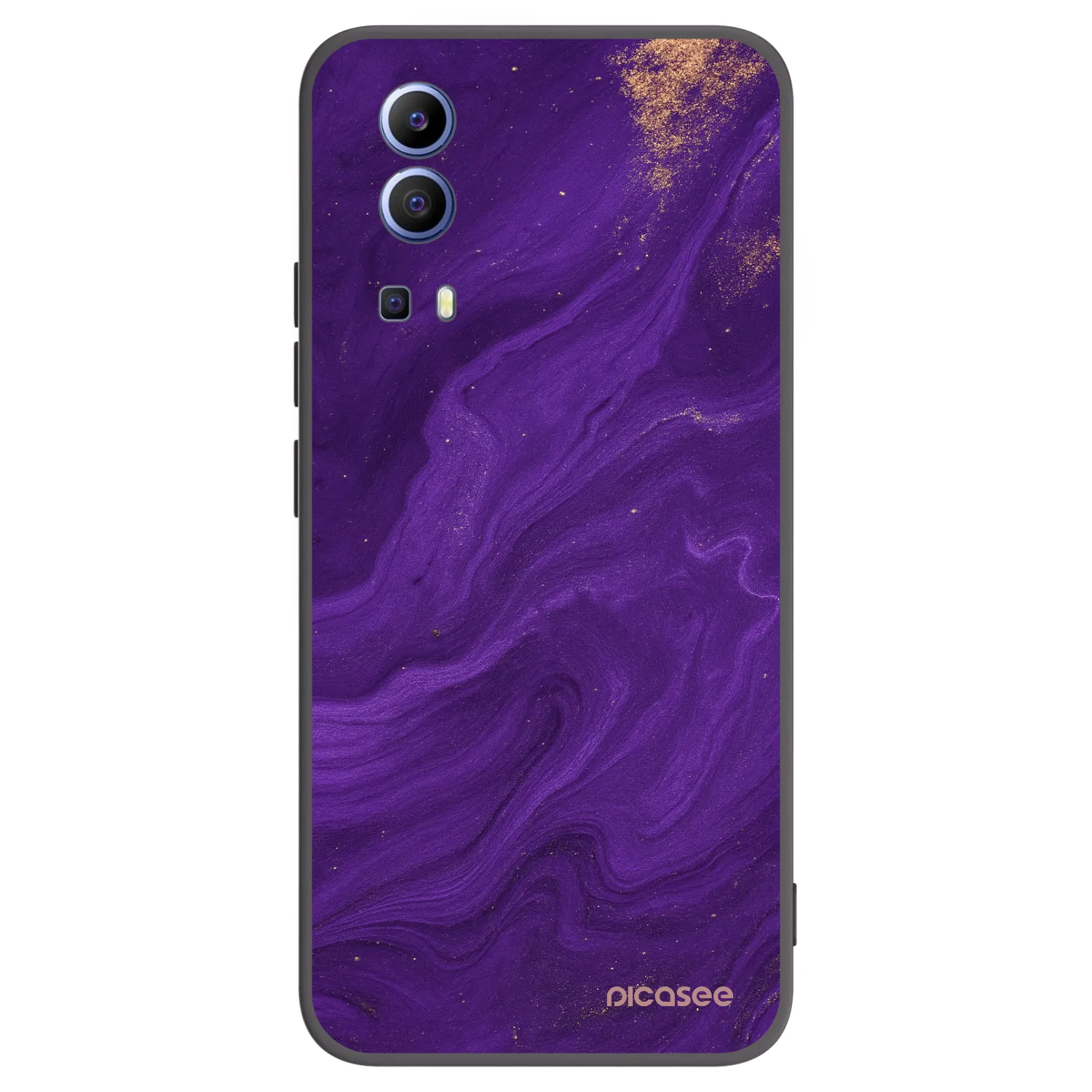 Picasee Μαύρη θήκη σιλικόνης για Vivo Y52 5G - Purple