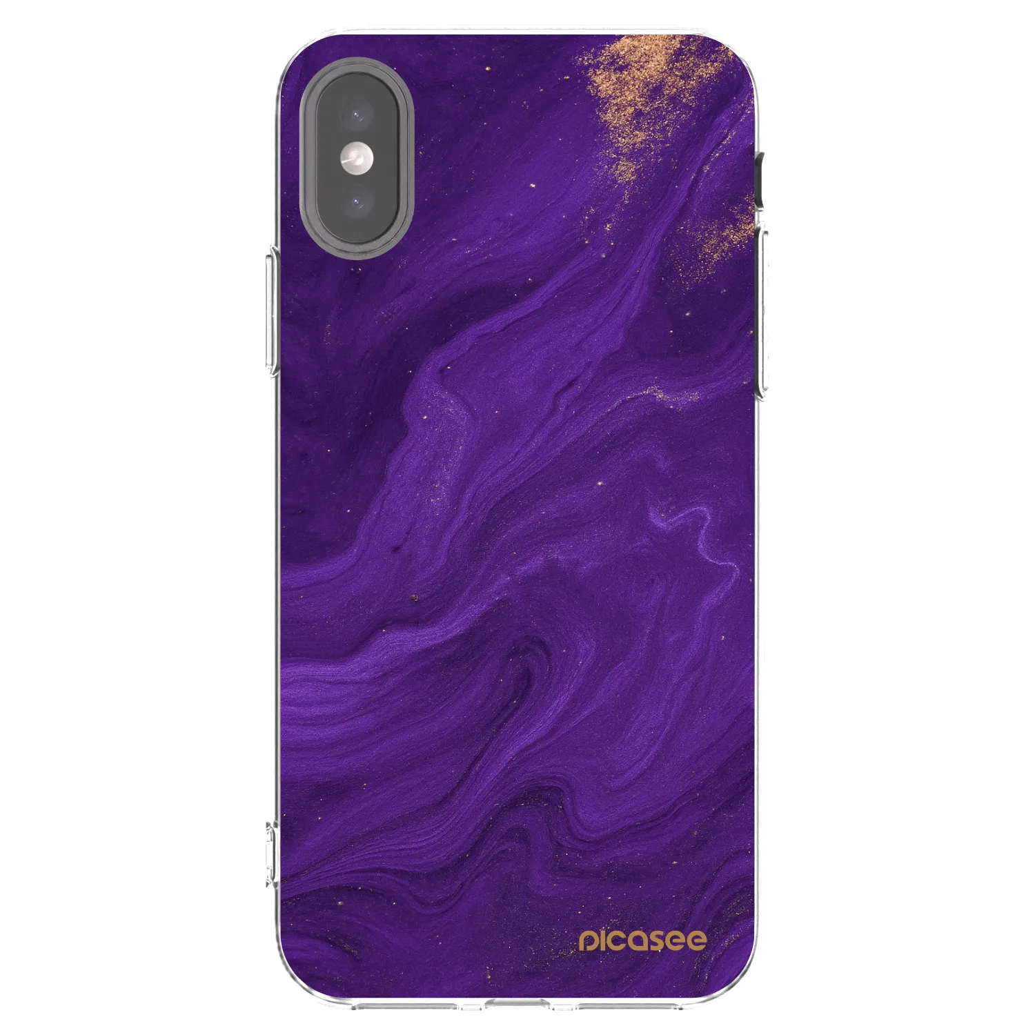Picasee διαφανής θήκη σιλικόνης Apple iPhone X/XS - Purple