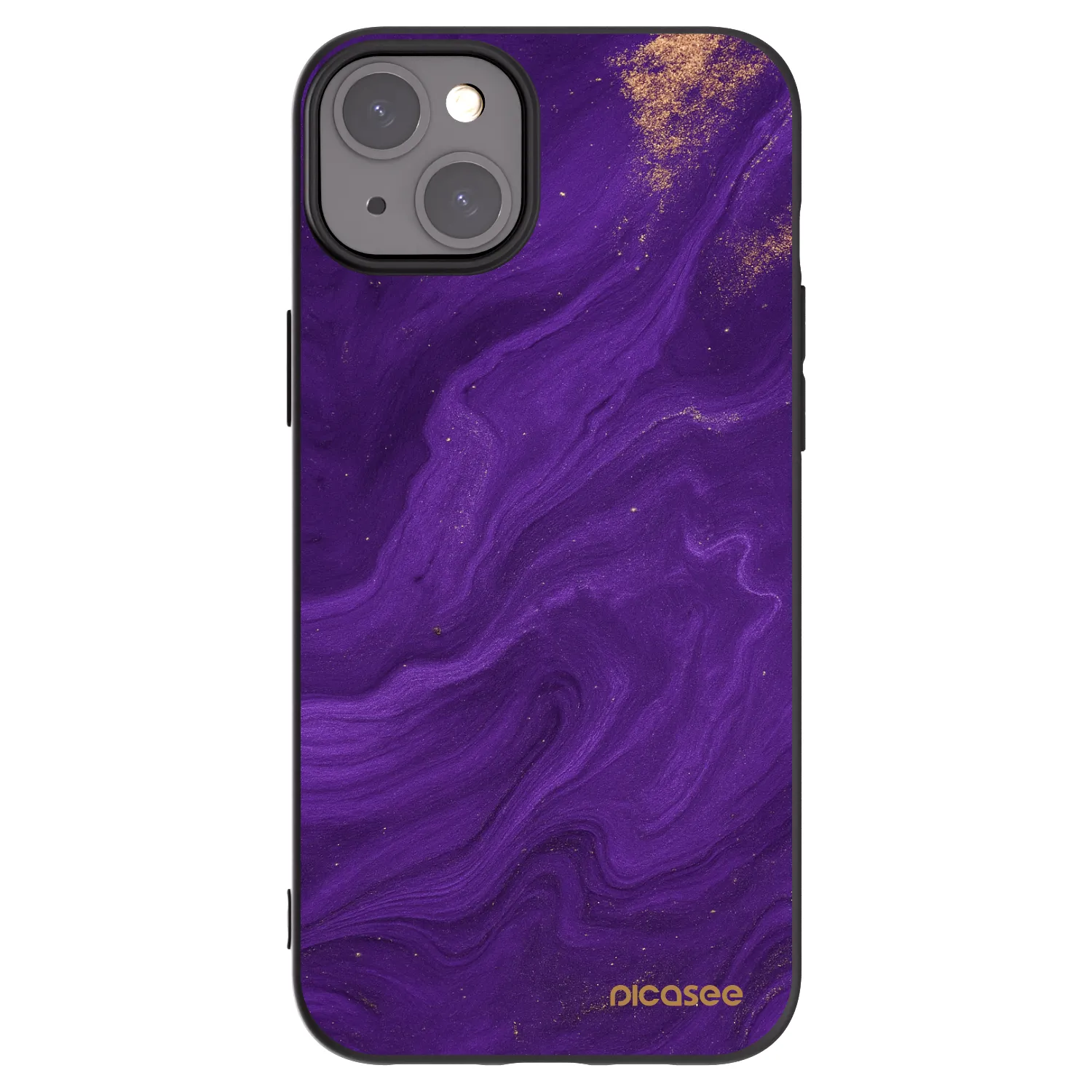 Picasee Μαύρη θήκη σιλικόνης για Apple iPhone 15 Plus - Purple