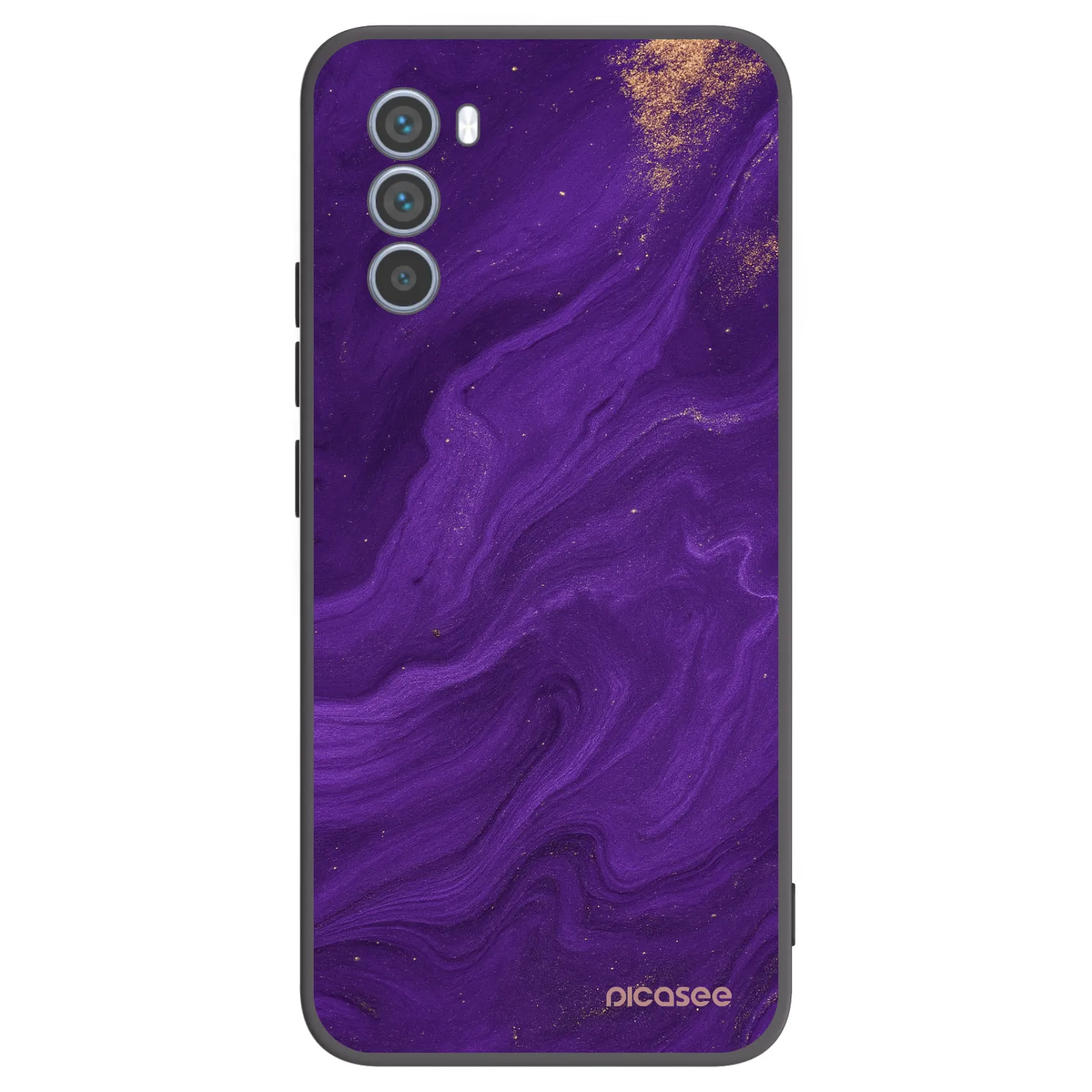 Picasee Μαύρη θήκη σιλικόνης για Motorola Moto G62 - Purple