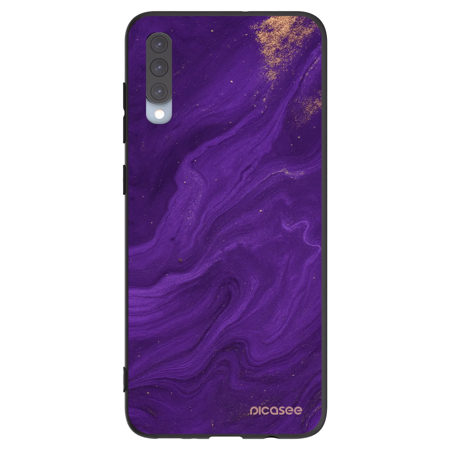 Picasee Μαύρη θήκη σιλικόνης για Samsung Galaxy A70 A705F - Purple