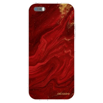 Picasee διαφανής θήκη σιλικόνης Apple iPhone 5/5S/SE - Red