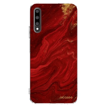 Picasee διαφανής θήκη σιλικόνης Honor 9X Pro - Red