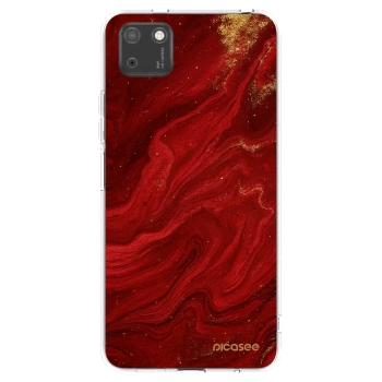 Picasee διαφανής θήκη σιλικόνης Huawei Y5P - Red