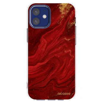 Picasee διαφανής θήκη σιλικόνης Apple iPhone 12 mini - Red