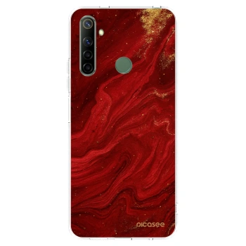 Picasee διαφανής θήκη σιλικόνης Realme 6i - Red