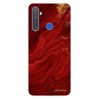 Picasee διαφανής θήκη σιλικόνης Realme 5 - Red