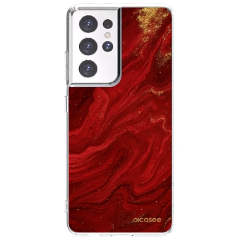 Picasee διαφανής θήκη σιλικόνης Samsung Galaxy S21 Ultra 5G G998B - Red
