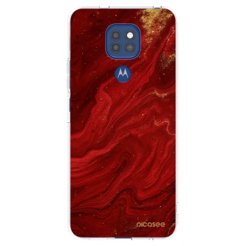 Picasee διαφανής θήκη σιλικόνης Motorola Moto G9 Play - Red