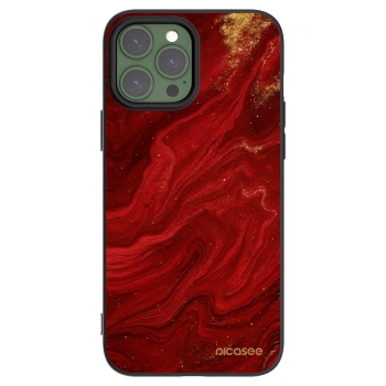Picasee Μαύρη θήκη σιλικόνης για Apple iPhone 13 Pro Max - Red