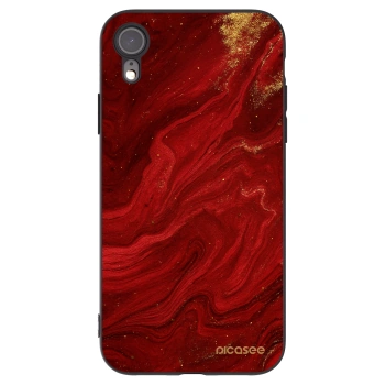 Picasee Μαύρη θήκη σιλικόνης για Apple iPhone XR - Red