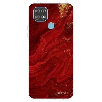 Picasee διαφανής θήκη σιλικόνης Realme C21 - Red