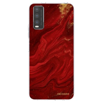 Picasee διαφανής θήκη σιλικόνης Vivo Y20s - Red