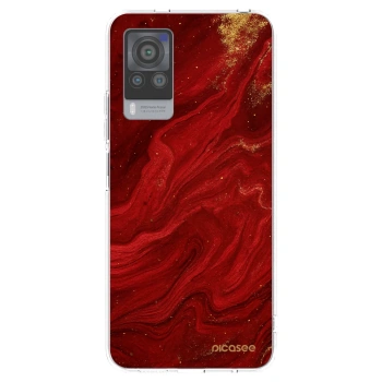 Picasee διαφανής θήκη σιλικόνης Vivo X60 Pro 5G - Red