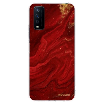 Picasee διαφανής θήκη σιλικόνης Vivo Y11s - Red