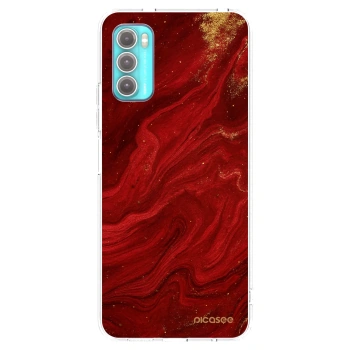 Picasee διαφανής θήκη σιλικόνης Motorola Moto G60 - Red