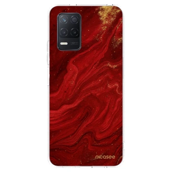 Picasee διαφανής θήκη σιλικόνης Realme 8 5G - Red