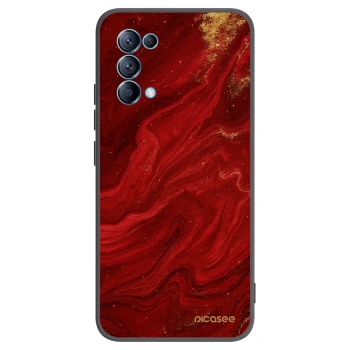 Picasee Μαύρη θήκη σιλικόνης για OPPO Reno 5 5G - Red