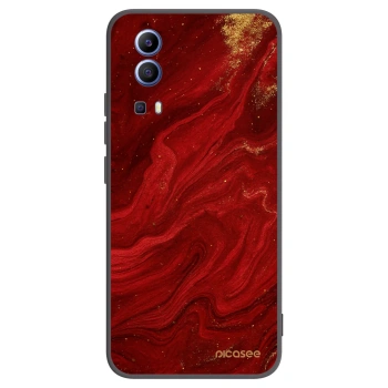 Picasee Μαύρη θήκη σιλικόνης για Vivo Y52 5G - Red