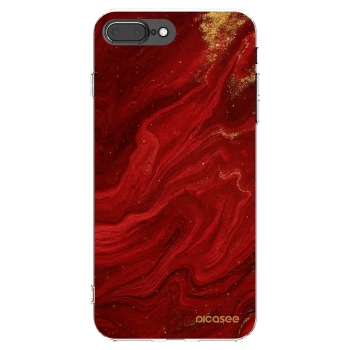 Picasee διαφανής θήκη σιλικόνης Apple iPhone 8 Plus - Red