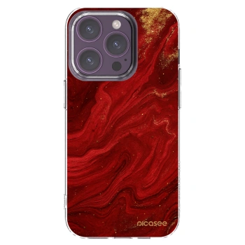 Picasee διαφανής θήκη σιλικόνης Apple iPhone 14 Pro - Red