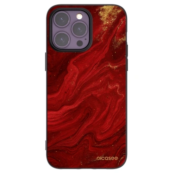 Picasee Μαύρη θήκη σιλικόνης για Apple iPhone 14 Pro Max - Red