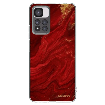 Picasee διαφανής θήκη σιλικόνης Xiaomi Redmi Note 11 Pro+ 5G - Red
