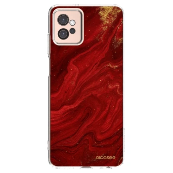 Picasee διαφανής θήκη σιλικόνης Motorola Moto G32 - Red