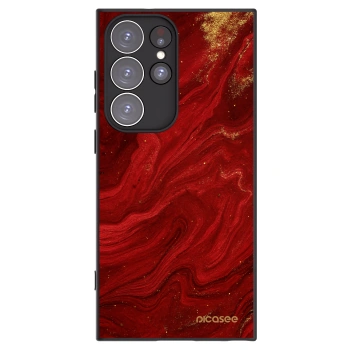 Picasee Μαύρη θήκη σιλικόνης για Samsung Galaxy S23 Ultra 5G - Red
