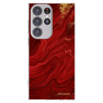 Picasee διαφανής θήκη σιλικόνης Samsung Galaxy S23 Ultra 5G - Red