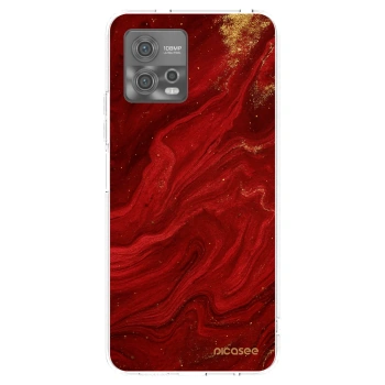 Picasee διαφανής θήκη σιλικόνης Motorola Moto G72 - Red